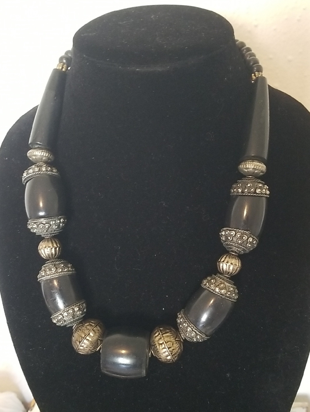 Tribal style Necklace Southern Cowgirl Flare Statement accessory Black Bronz
